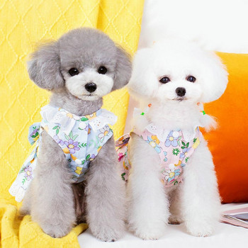 Φόρεμα Puppy Dog Princess Φόρεμα για σκύλους Αξιολάτρευτο μαλακό άνετο δαντελένιο συνονθύλευμα floral print καθημερινά ρούχα για κατοικίδια