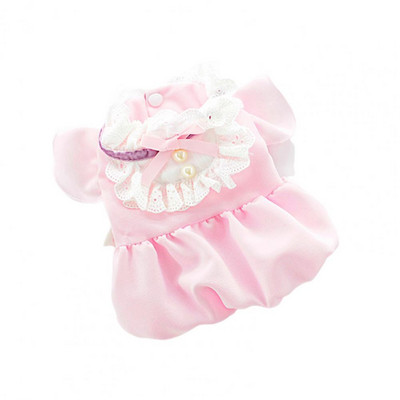 Rochie pentru animale de companie Rochie de servitoare Haine Guler din dantelă Decor perle false Bumbac atrăgător de vară Articole pentru animale de companie pentru câini