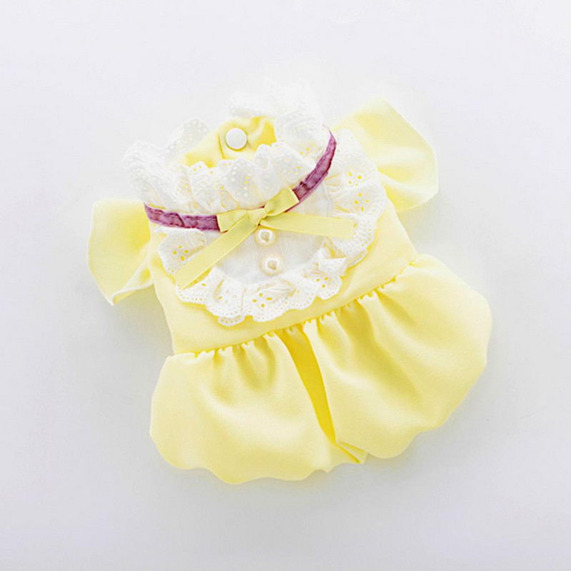 Rochie pentru animale de companie Rochie de servitoare Haine Guler din dantelă Decor perle false Bumbac atrăgător de vară Articole pentru animale de companie pentru câini