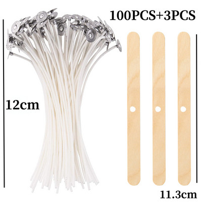 2,6-20cm 50/100 TK puuvillane küünlatahtide komplekt Suitsuvaba vaha Puhas puuvillasüdamik DIY küünla valmistamise eelvahatatud taht küünlatarvikute tööriist