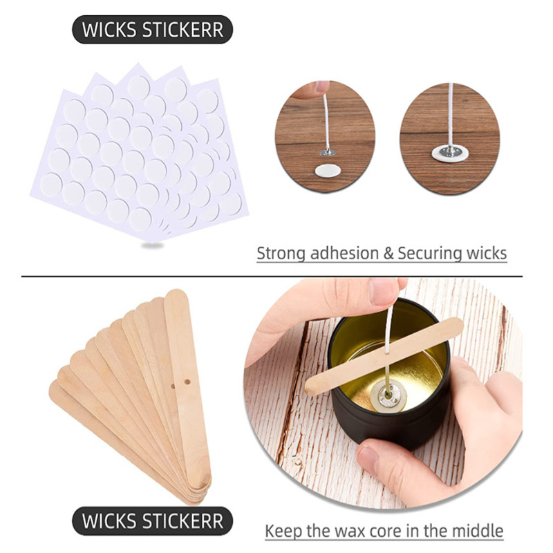 2,6-20cm 50/100 TK puuvillane küünlatahtide komplekt Suitsuvaba vaha Puhas puuvillasüdamik DIY küünla valmistamise eelvahatatud taht küünlatarvikute tööriist