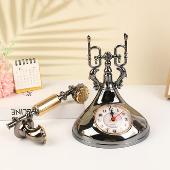 1 бр. Ретро будилник Модел на телефона Creative Timekeeper Настолен орнамент за домашна стая Декорация на нощно шкафче