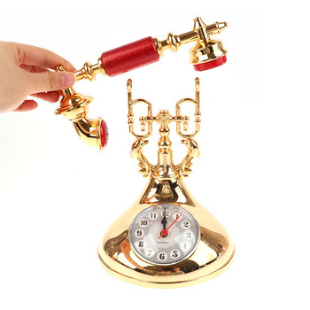 1 бр. Ретро будилник Модел на телефона Creative Timekeeper Настолен орнамент за домашна стая Декорация на нощно шкафче