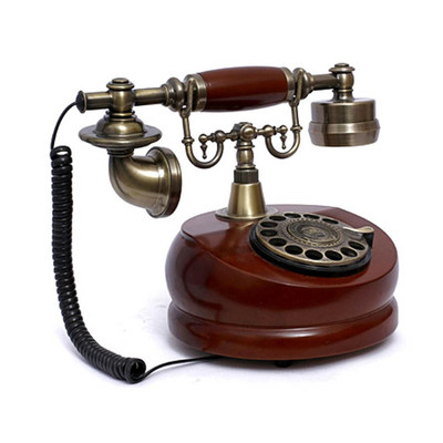 Античен жичен телефон със смола Фиксиран цифров ретро телефон с копчета за циферблат Ретро декоративни телефони с въртящ се циферблат Стационарни за дома