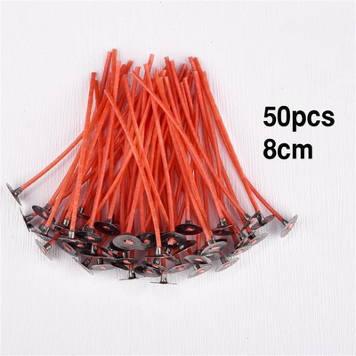 4-20 cm 50 vnt Raudonos žvakės dagčiai be dūmų vaško grynos medvilnės šerdis, skirtos žvakėms gaminti pasidaryk pats. Iš anksto vaškuoti dagčiai vakarėlio reikmenys parafino vaškas