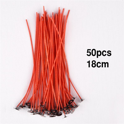 4-20 cm 50 vnt Raudonos žvakės dagčiai be dūmų vaško grynos medvilnės šerdis, skirtos žvakėms gaminti pasidaryk pats. Iš anksto vaškuoti dagčiai vakarėlio reikmenys parafino vaškas