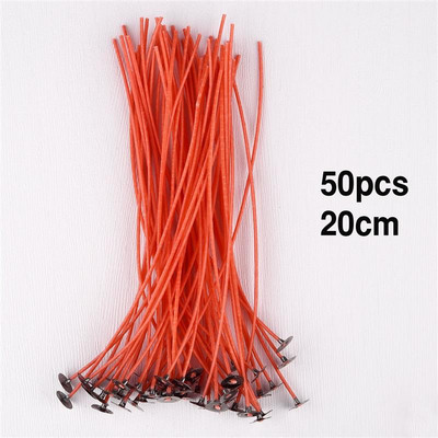 4-20 cm 50 vnt Raudonos žvakės dagčiai be dūmų vaško grynos medvilnės šerdis, skirtos žvakėms gaminti pasidaryk pats. Iš anksto vaškuoti dagčiai vakarėlio reikmenys parafino vaškas