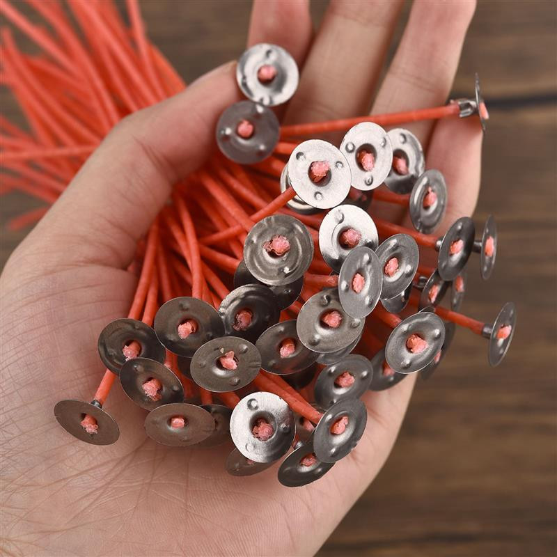 4-20 cm 50 vnt Raudonos žvakės dagčiai be dūmų vaško grynos medvilnės šerdis, skirtos žvakėms gaminti pasidaryk pats. Iš anksto vaškuoti dagčiai vakarėlio reikmenys parafino vaškas