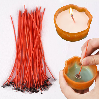 4-20cm 50 τεμ. Βαμβακερά κεριά Wicks Set Smokeless Wax Pure Cotton Core DIY Candle Making Pre-waxed Wicks Candle Supplies Tool