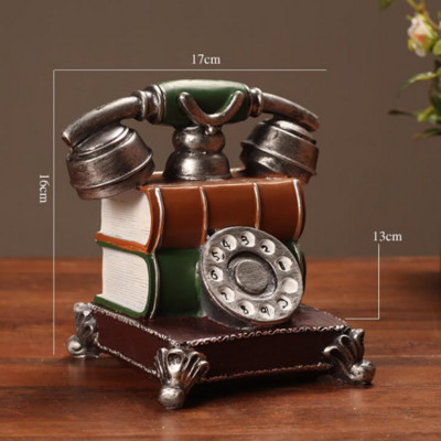 Dekoratyvinis telefono modelis Derva netikra knyga Telefono apdaila Kūrybinis namų retro ornamentas vintažinis telefonas baro biuro stalui