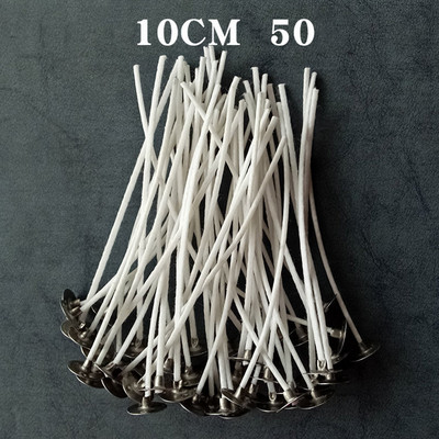 50gab/maiss Sveču daktis Biezs DIY Roku darbs Sveču izgatavošanas Piederumi Materiāls Bezdūmu Lampas serde Bieza Vaska Dakti Ziemassvētki