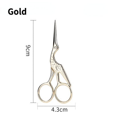 Titán színű kis vintage szövetvágó rozsdamentes acél daru hímzés keresztszemes cérna háztartási irodai varró olló