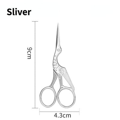 Titán színű kis vintage szövetvágó rozsdamentes acél daru hímzés keresztszemes cérna háztartási irodai varró olló