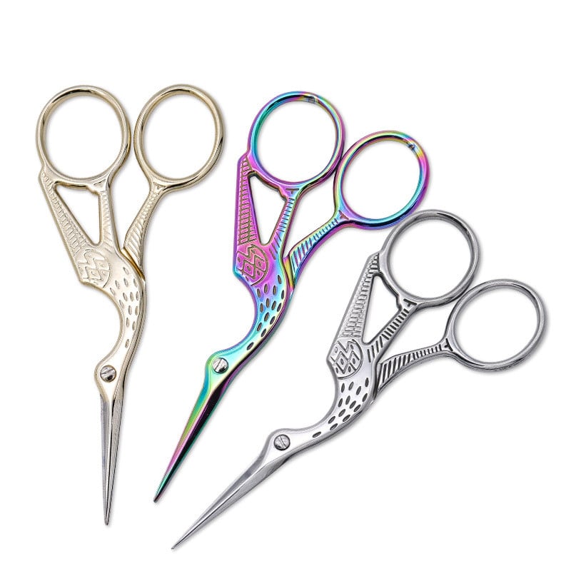 Titán színű kis vintage szövetvágó rozsdamentes acél daru hímzés keresztszemes cérna háztartási irodai varró olló