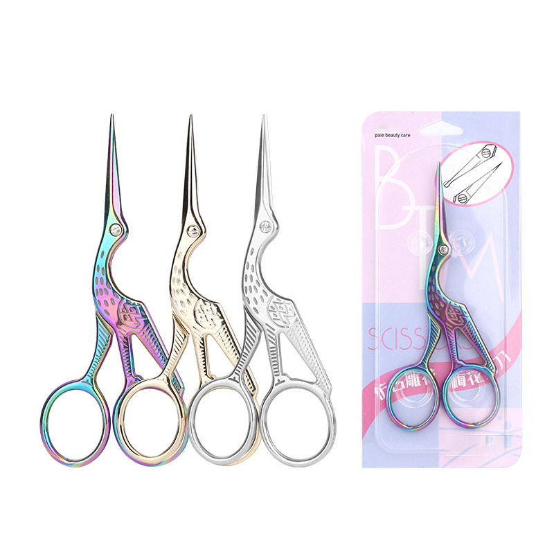 Titán színű kis vintage szövetvágó rozsdamentes acél daru hímzés keresztszemes cérna háztartási irodai varró olló