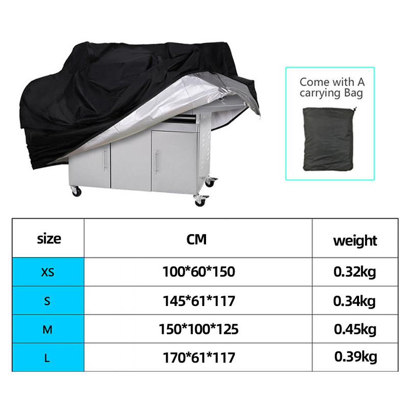BBQ grila pārsegs ūdensizturīgs pretputekļu Weber āra grila pārsegs Lieljaudas Charbroil grila pārsegs 8 izmēru bārbekjū piederumi