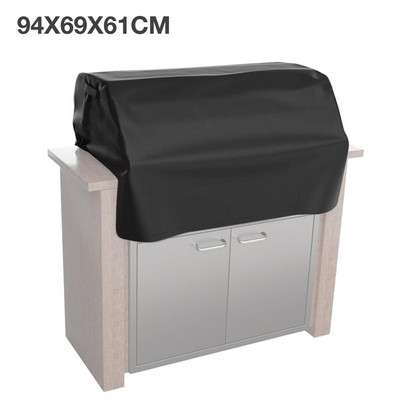 Grilio kepsninės viršutinis dangtis BBQ grilio dangtis vėjui atsparus dangtelis, skirtas įmontuotoms kepsninės kepsninėms su 210D vandeniui atsparia danga