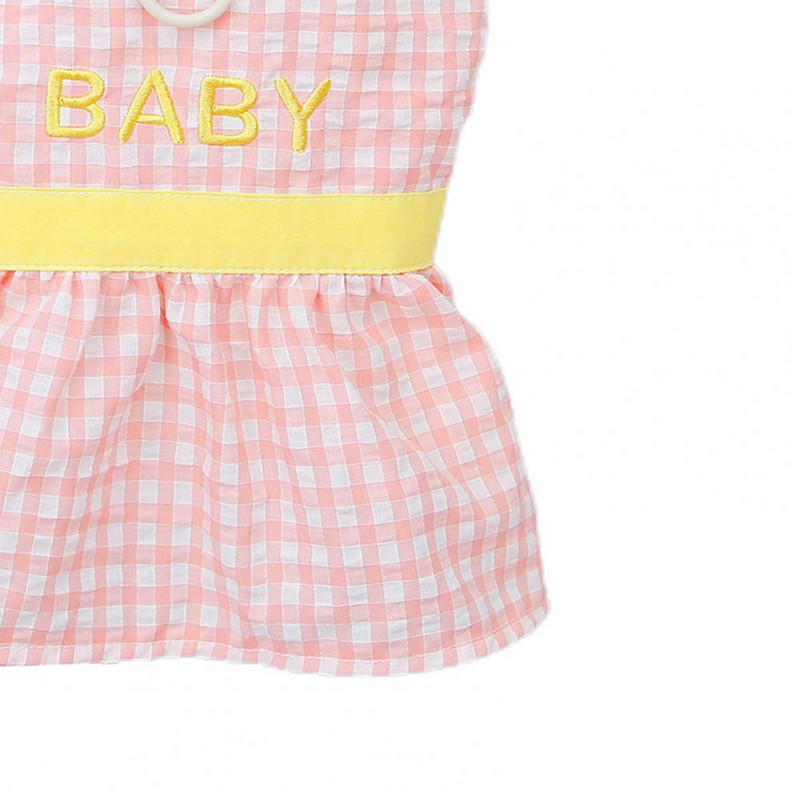 Ruuduline Lemmikprintsess Kleit Varrukateta Volangidega Lemmiklooma riietus BEEBI Tikand Nööbid Kevadsuvi Väikese koera kutsika riided Lemmikloomatarbed