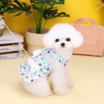 Φόρεμα κατοικίδιων πριγκίπισσας Καλοκαιρινή άνοιξη μόδας λουρί Μικρός σκύλος Χαριτωμένος σχεδιαστής φούστα γάτα Γλυκό μαλακό γιλέκο για κουτάβι Ρούχα Yorkie Poodle