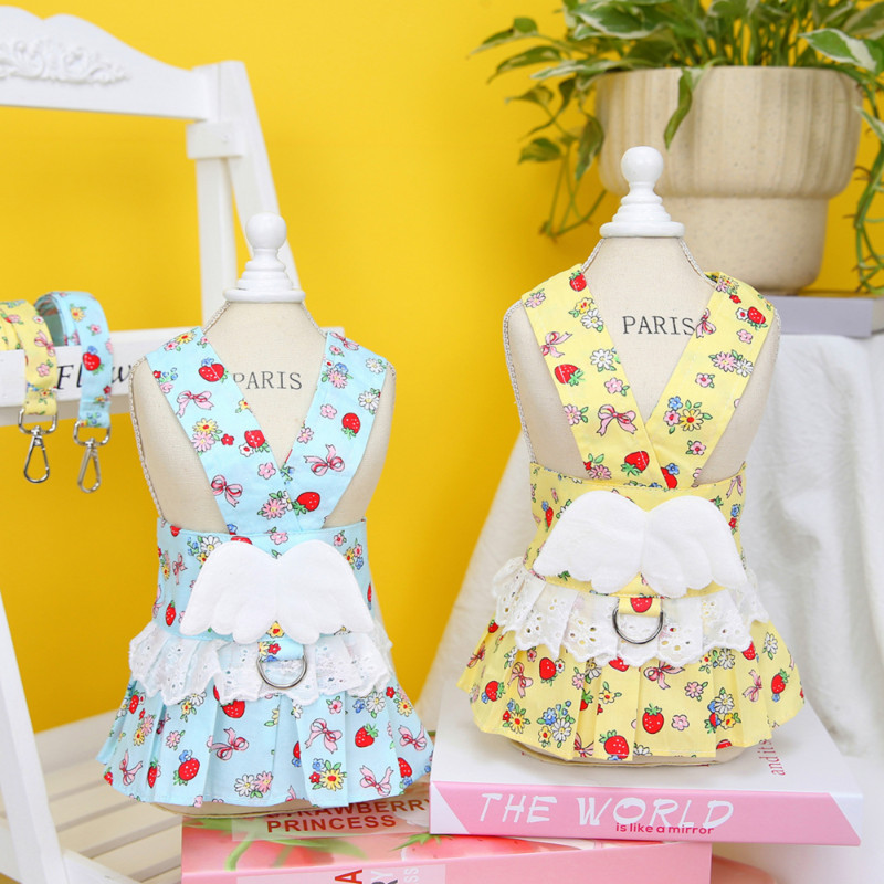 Mājdzīvnieku princeses kleita vasaras pavasara modes zirglietas mazs suns jauks dizainera svārki kaķis salds mīksts veste kucēns apģērbs Jorkas pūdelis