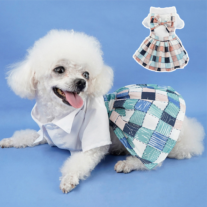 Koerakleit Lemmikprintsessi kleit Preppy lühikese seelikuga kutsikas väikesele ja keskmisele kutsikale (väike)???? Ropa Para Perro Peque?o