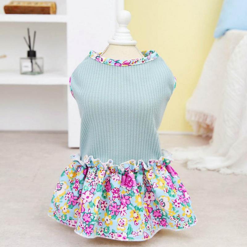 Kutsikakleit Stiilne ilus volangidega ääris Kahe jalaga suvine koerakostüüm väikesele koeratüdrukule Kutsika seelik Koera seelik