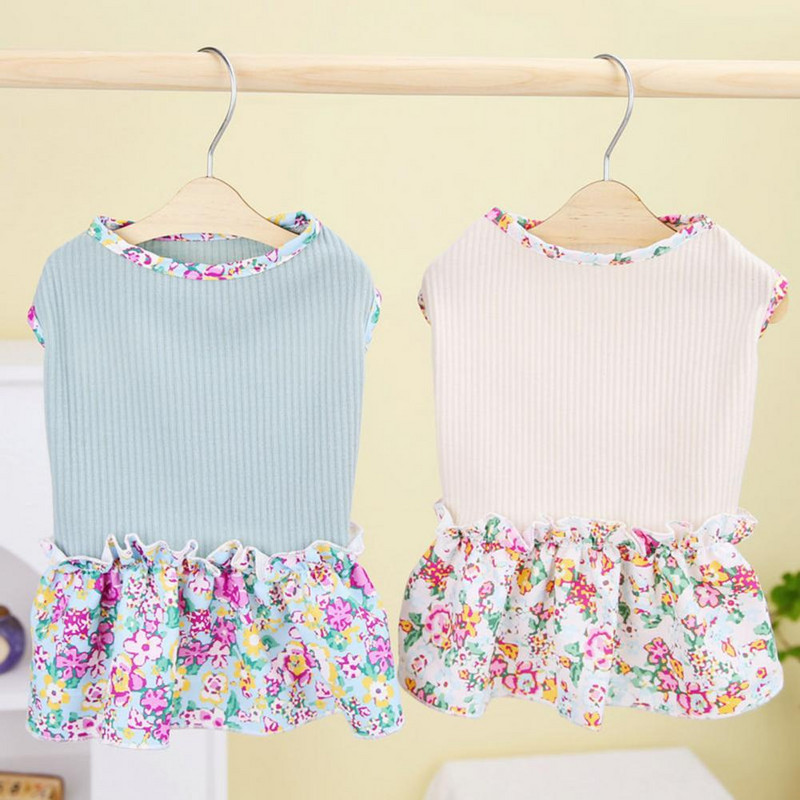 Kutsikakleit Stiilne ilus volangidega ääris Kahe jalaga suvine koerakostüüm väikesele koeratüdrukule Kutsika seelik Koera seelik