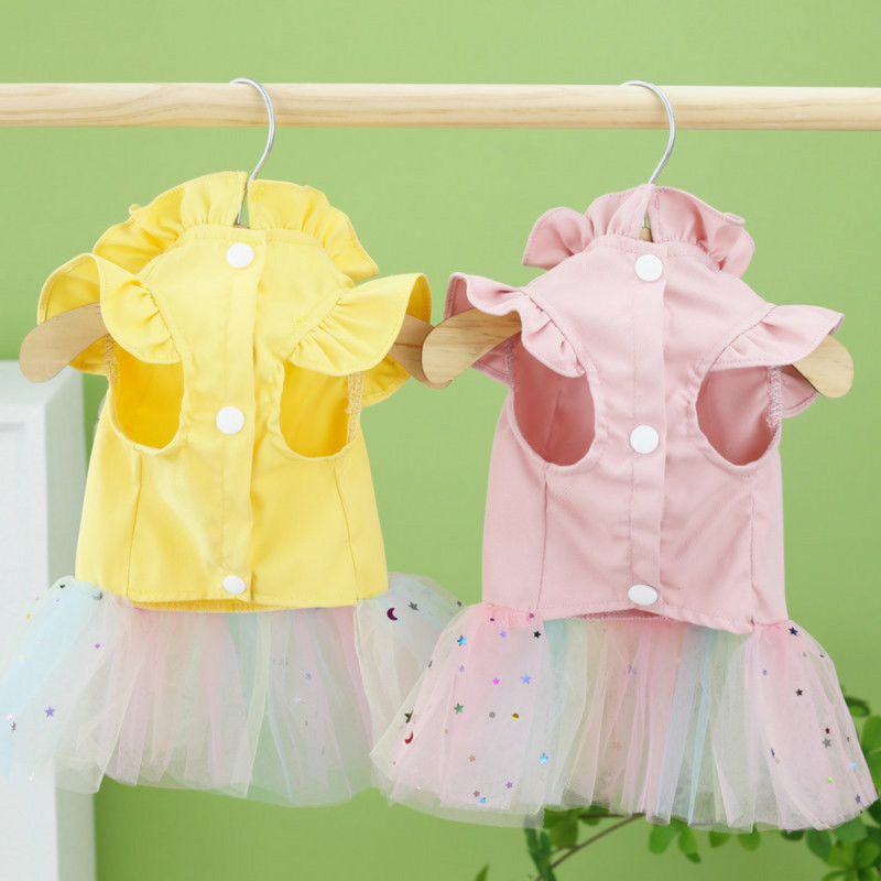 Haine pentru animale de companie Primavara Vara Rochie de printesa dulce Pisica Harna de moda Caine mic Fusta din dantela drăguț Vestă pentru cățeluș Chihuahua Pudel Maltez