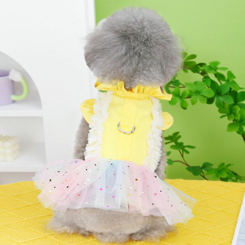 Haine pentru animale de companie Primavara Vara Rochie de printesa dulce Pisica Harna de moda Caine mic Fusta din dantela drăguț Vestă pentru cățeluș Chihuahua Pudel Maltez