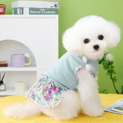 Rochie drăguță florală pentru câini Fusta pisică Cățeluș Îmbrăcăminte pentru câini mici Yorkies Maltese Shih Tzu Pomeranian Pudel Bichon Îmbrăcăminte pentru animale de companie