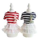 Rochie pentru câini și pisici Fusta iepure și design în dungi Cățeluș pentru animale de companie Haine de primăvară/vară ținută 2 culori