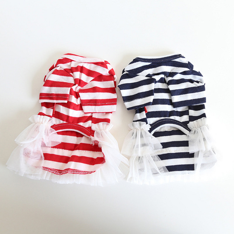 Rochie pentru câini și pisici Fusta iepure și design în dungi Cățeluș pentru animale de companie Haine de primăvară/vară ținută 2 culori