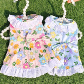 2023 rochie din bumbac pentru câini cu imprimeu de vară Fuste prințesă drăguță Rochie pentru câini de talie mică, mijlocie, fustă, rochii de mireasă pentru câini, haine