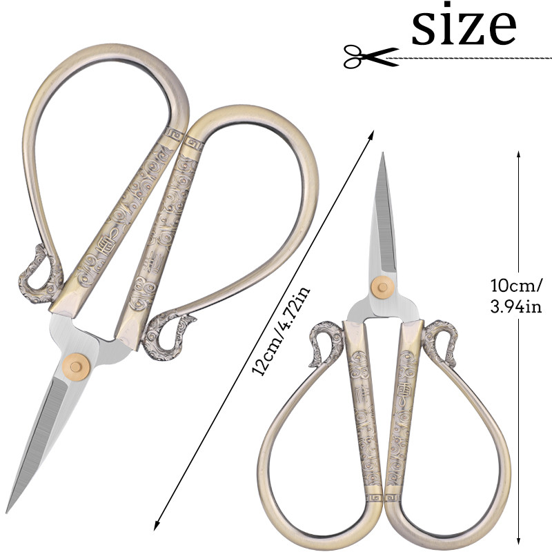 SHWAKK Vintage Retro Tailor Scissor Sewing Ebroidery Craft CrossStitch European Style Scissors for Fabric DIY Home Tools