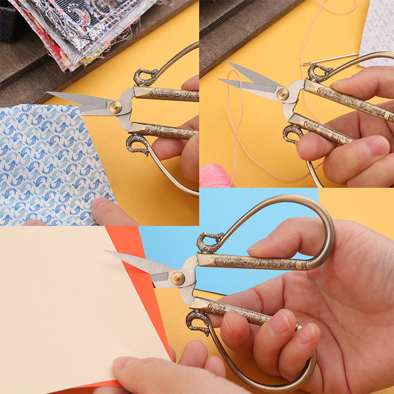 SHWAKK Vintage Retro Tailor Scissor Sewing Ebroidery Craft CrossStitch European Style Scissors for Fabric DIY Home Tools