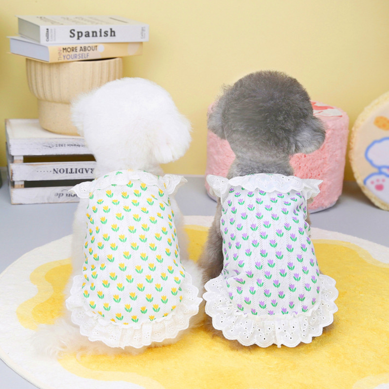 Mājdzīvnieku veste Vasaras Pavasara Mode Karikatūra Svārki Maza Suņa Princeses Kleita Kaķim Salda Dizaineru Apģērbi Kucēnu Krekls Čivava Jorkšīra