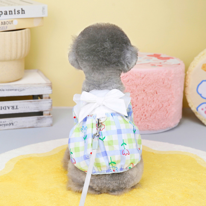 Maza suņa princeses kleita vasaras pavasara modes rūtaini svārki mājdzīvnieku zirglietas kucēns multfilmas krekls kaķis salds apģērbs pūdelis pomerānijas