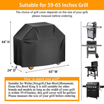 Grila grila grila pārsegs pretputekļu ūdensizturīgs, lielas slodzes ogles grila grila pārsegs āra lietus aizsargbarbekjū pārsegs 3 izmērs