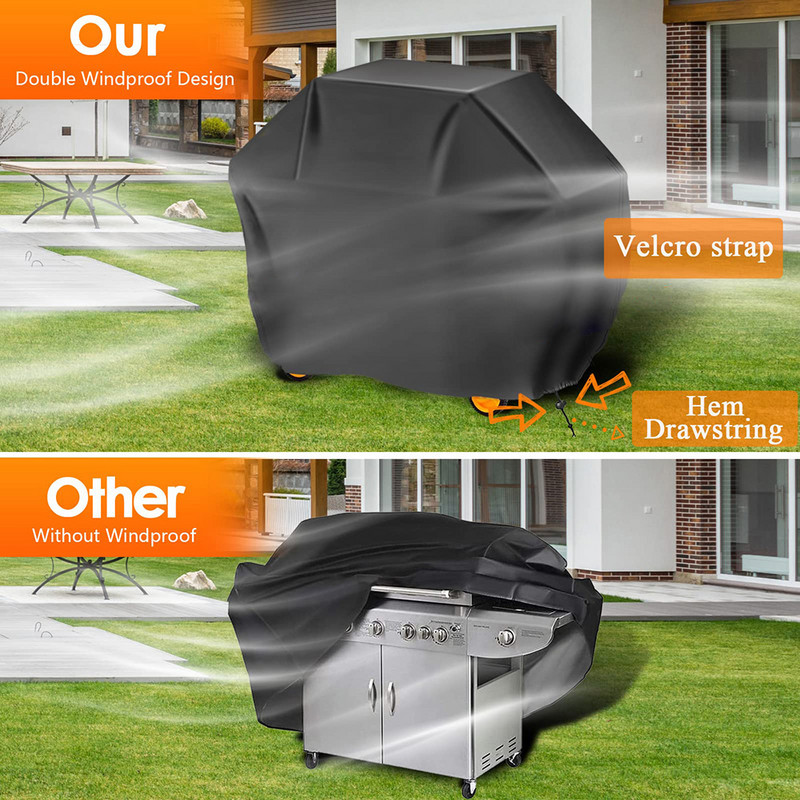 Grila grila grila pārsegs pretputekļu ūdensizturīgs, lielas slodzes ogles grila grila pārsegs āra lietus aizsargbarbekjū pārsegs 3 izmērs