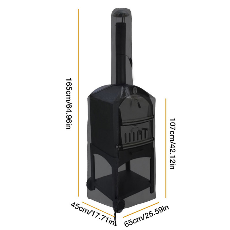 Picas cepeškrāsns vāks ūdensizturīgs putekļu necaurlaidīgs picas krāsns aizsardzība melns pret laikapstākļiem putekļu necaurlaidīgs picas cepeškrāsns BBQ lietus pārsegs