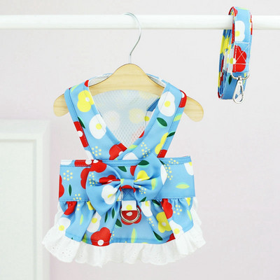 Suvine koerakleit Lemmikloomarakmed rinnarihmaga Tõmbeköis Kass Väikesed koerad Riided Rakmed Vest Printsess Seelik Chihuahua Kleit