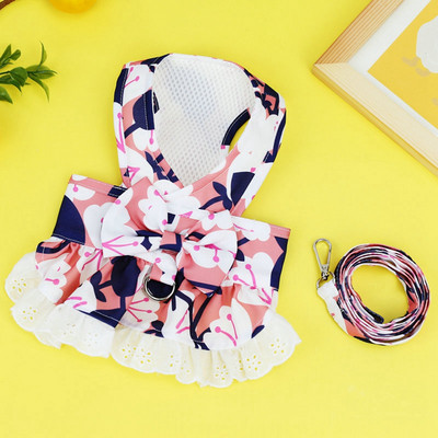 Suvine koerakleit Lemmikloomarakmed rinnarihmaga Tõmbeköis Kass Väikesed koerad Riided Rakmed Vest Printsess Seelik Chihuahua Kleit