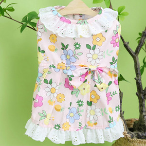 Rochie dulce cu nasturi Rochie cu bretele pentru câini Haine pentru animale de companie Vestă fără mâneci de vară Rochie cămașă pentru câini pentru câini de talie mică Fusta Yorkie