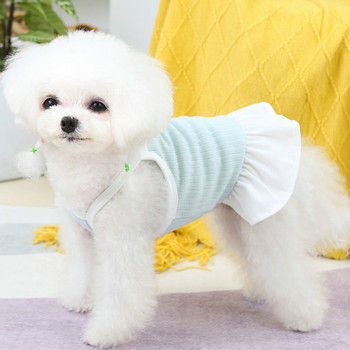 Φόρεμα με γλυκά κουμπιά Ζαρτιέρες για σκύλους Φόρεμα ρούχα για κατοικίδια Καλοκαιρινό αμάνικο γιλέκο για κορίτσια πουκάμισο σκυλιών Φόρεμα για μικρά σκυλιά Φούστα γάτας Yorkie