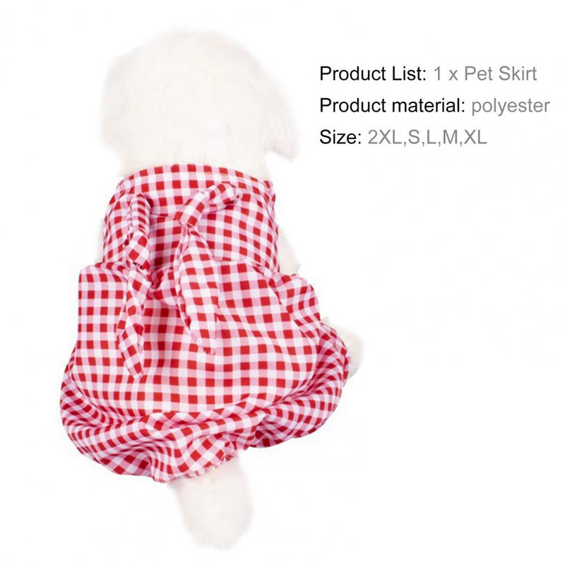 Haine de pisicuță de vară ținute pentru câini rochie pentru animale de companie Imprimare în carouri subțire, strânsă, respirabil, ductilitate bună, centură din spate, rezistentă la vânt pentru O