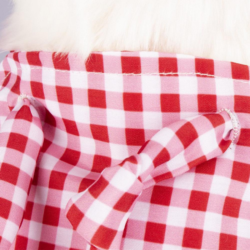 Haine de pisicuță de vară ținute pentru câini rochie pentru animale de companie Imprimare în carouri subțire, strânsă, respirabil, ductilitate bună, centură din spate, rezistentă la vânt pentru O