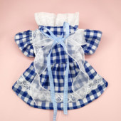 Kucēnu modes svārki Pavasaris Vasaras Mājdzīvnieks Salda rūtainā Princeses Kleita Maza Suņa Mežģīņu Krekliņš Kucēnu Apģērbs Pūdelis Čivava Maltas