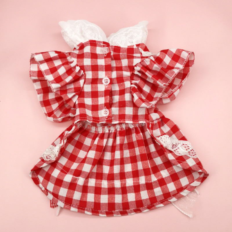 Kucēnu modes svārki Pavasaris Vasaras Mājdzīvnieks Salda rūtainā Princeses Kleita Maza Suņa Mežģīņu Krekliņš Kucēnu Apģērbs Pūdelis Čivava Maltas