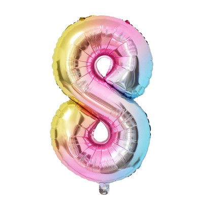 1 szett szivárványos egyszarvú léggömb 32 hüvelykes szám fólia lufi 1. gyerekek egyszarvú témájú születésnapi parti díszek babazuhany gömbök