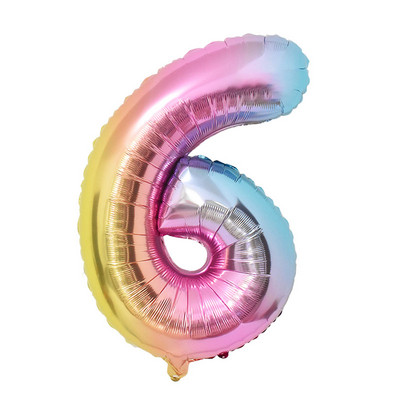 1 szett szivárványos egyszarvú léggömb 32 hüvelykes szám fólia lufi 1. gyerekek egyszarvú témájú születésnapi parti díszek babazuhany gömbök